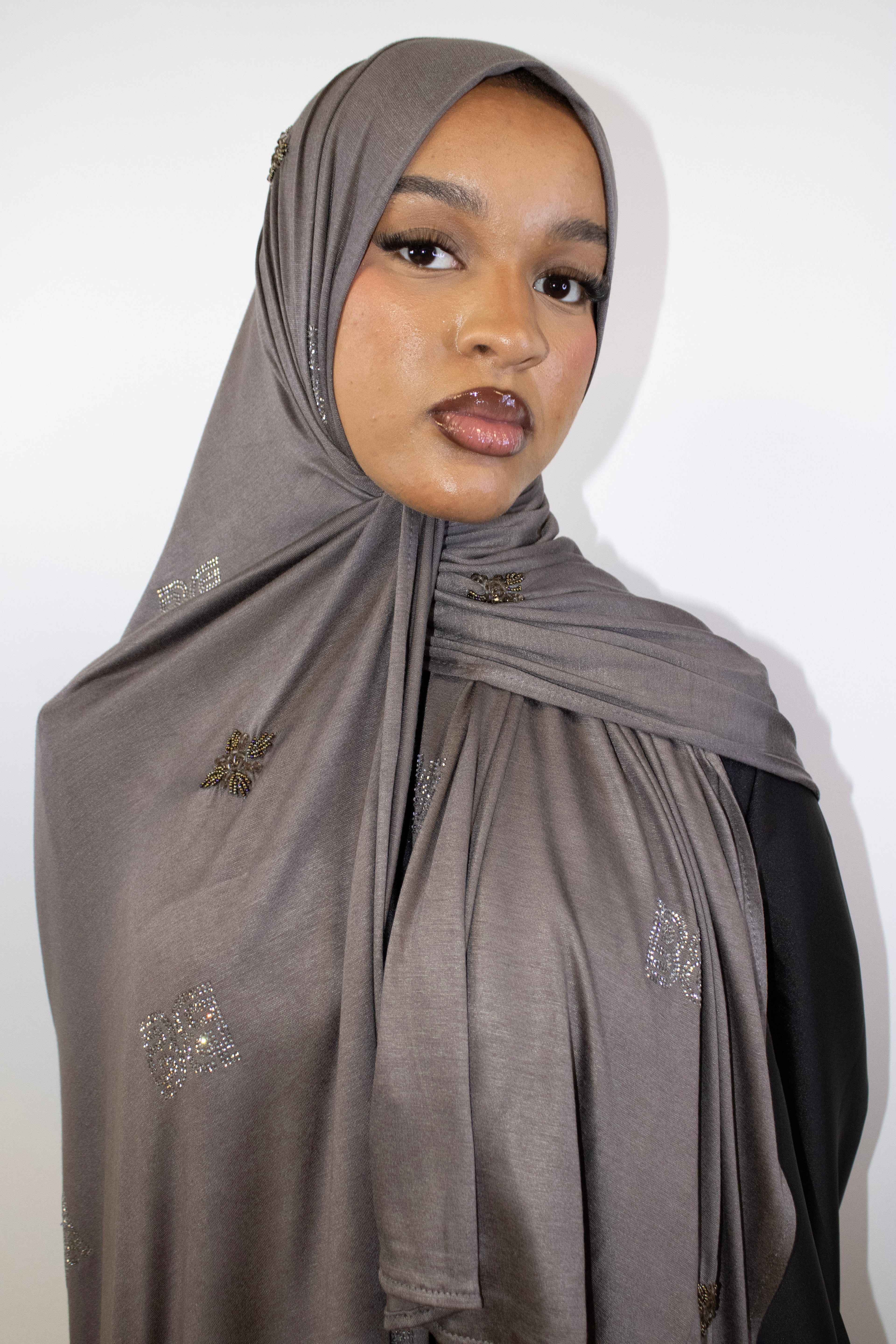 Barakka Diamond Dark Gray Scarf