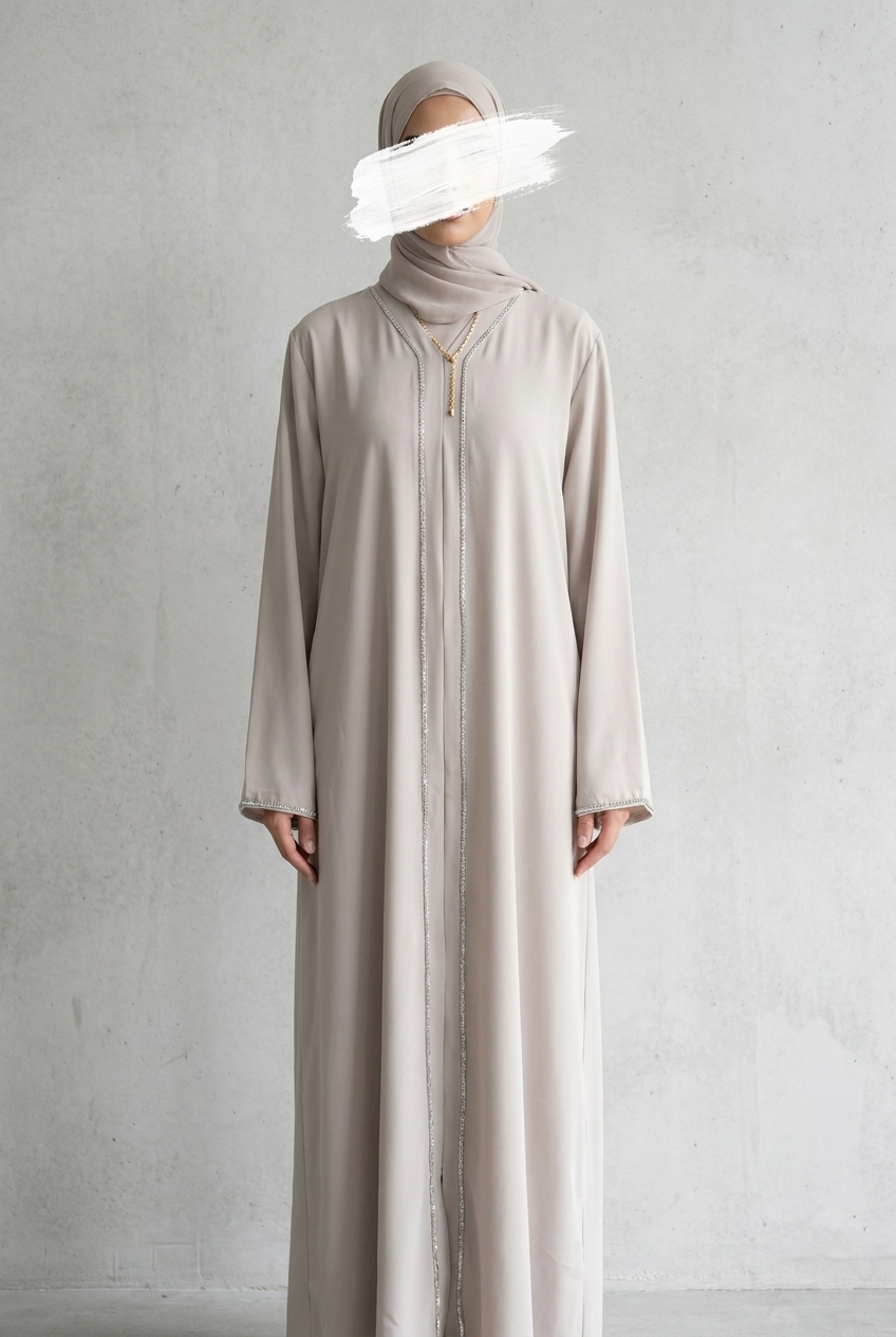 Light baige abaya lines