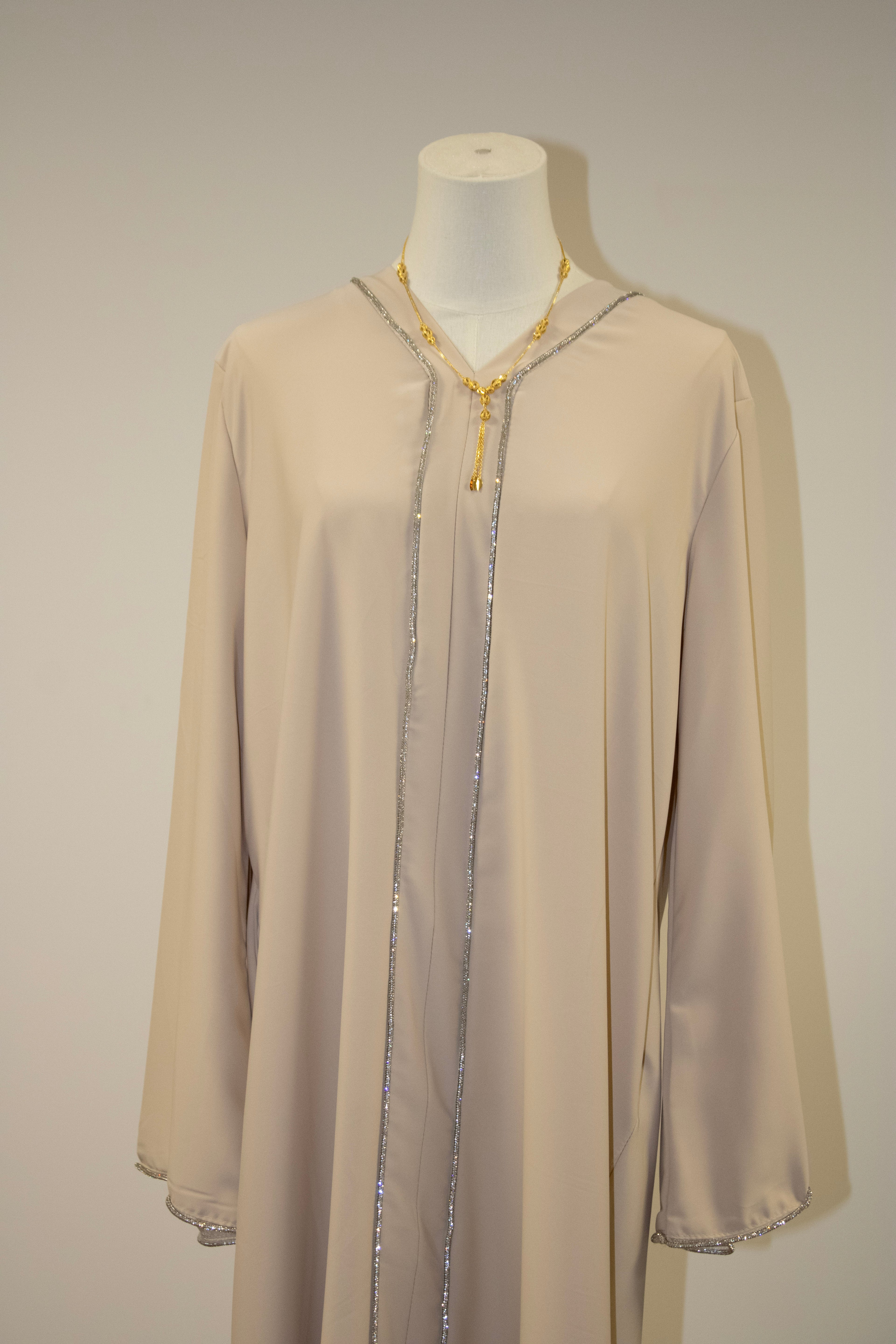 Light baige abaya lines
