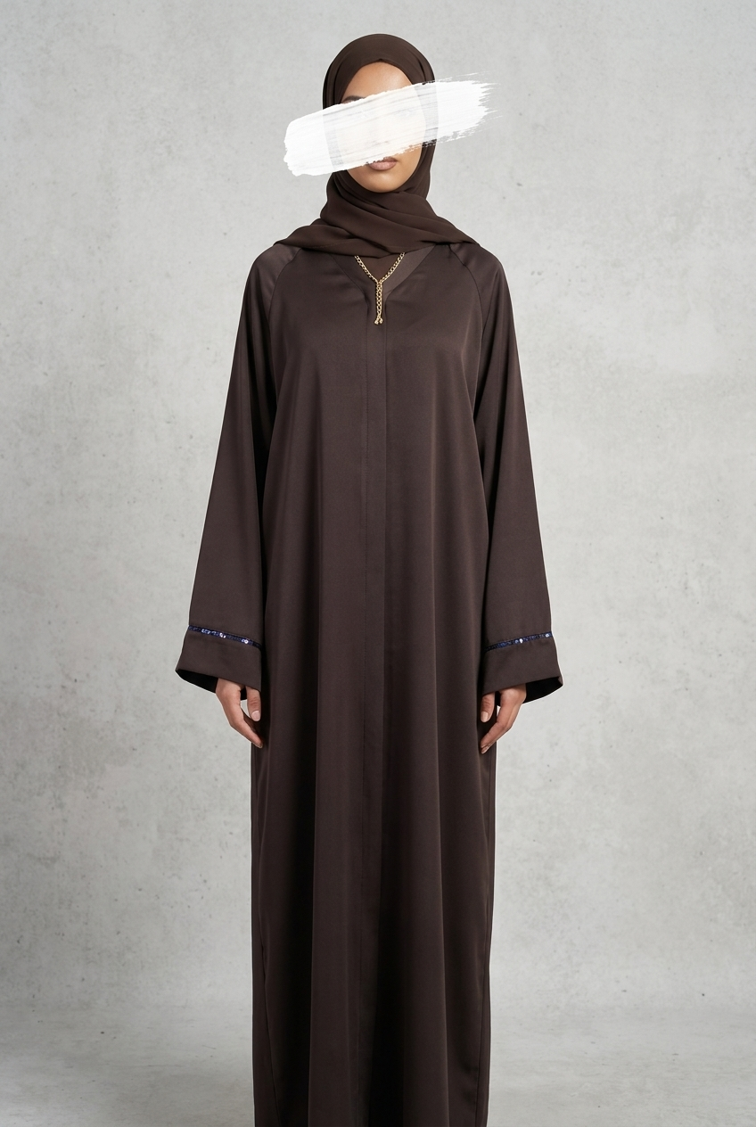 Brown Lined Abaya