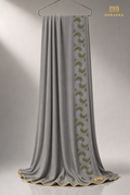 Barakka Bazaar Dark Gray & Gold Finish Scarf