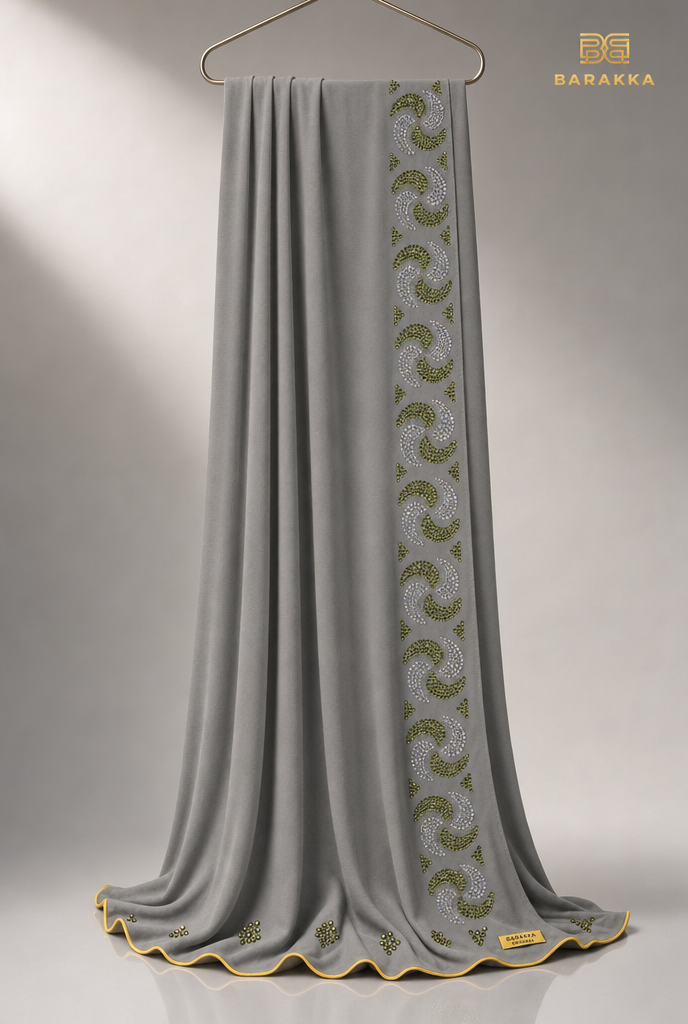 Barakka Bazaar Dark Gray & Gold Finish Scarf